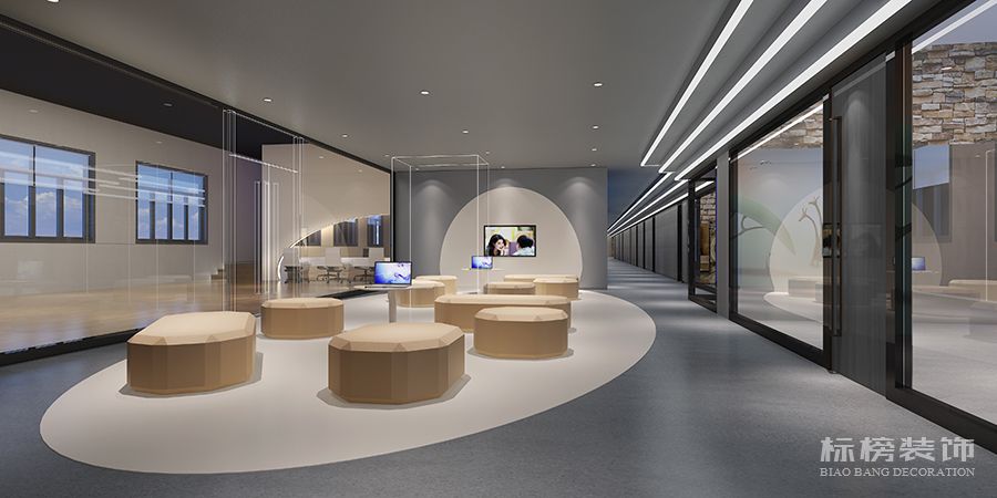 宝安-明星TV数字影视文化园设计-过道休息区